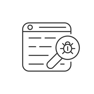 Web bug linear icon. Web beacon. Gathering, tracking webpage information. Statistics collection. Thin line customizable illustration. Contour symbol. Vector isolated outline drawing. Editable stroke