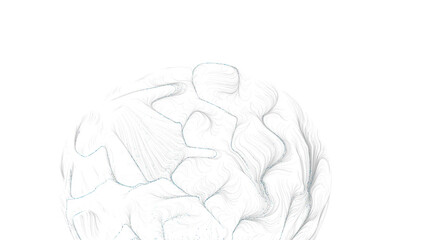 Fototapeta premium Intricate abstract drawing of lines creating shapes. Represents the human brain or a plan