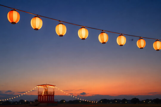 Japanese Bon Dance Festival Background