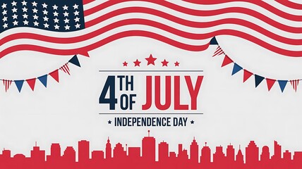 Naklejka premium 4th of July, Independence Day, American Flag, Patriotic Background