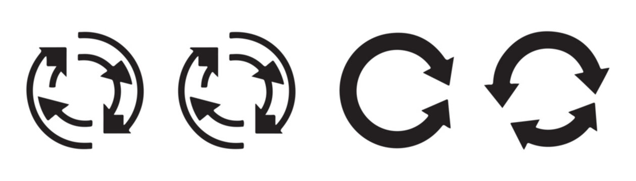 Concentric circle arrows for layering information and showing rotation directions for interface design.