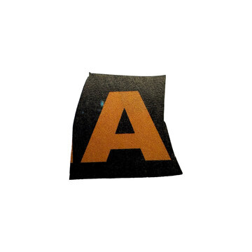 Ransom note style alphabet letter A hand-cut from vintage newspapers and magazines. Real paper collage character with authentic printed texture and handmade clipping isolated on transparent background