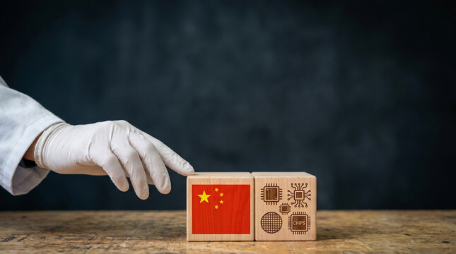 China semiconductor chip block hand glove laboratory research trade war market economy