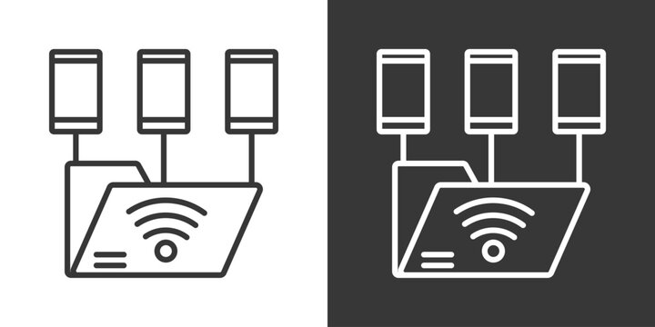 Database Icon Set Vector Collection Isolated In Black And White