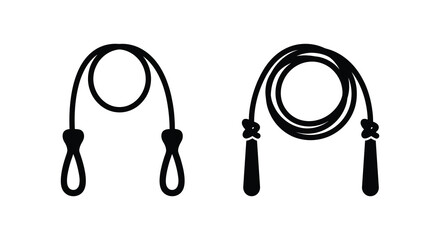 Two jumping rope silhouettes on a white background silhouette © APIM02SN