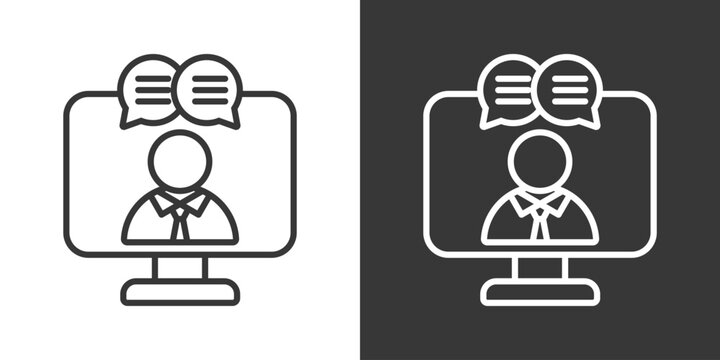 Chat Box Icon Set Vector Collection Isolated In Black And White