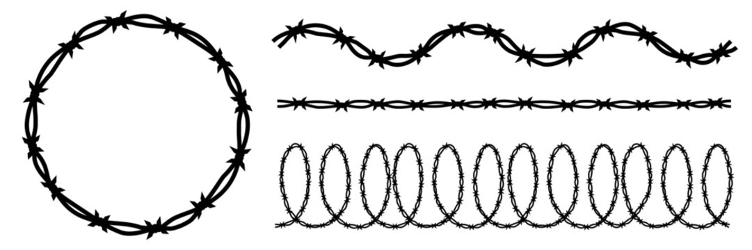 barbed wire brush. barbwire vector