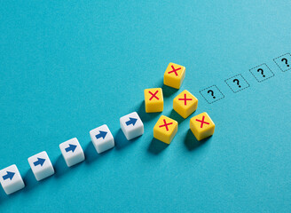 Strategic uncertainty and business obstacles and decision making concept