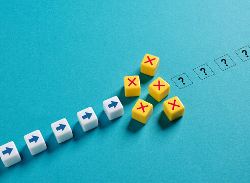 Strategic uncertainty and business obstacles and decision making concept