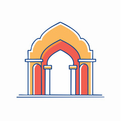 Fototapeta premium Stylized Indian Archway Icon