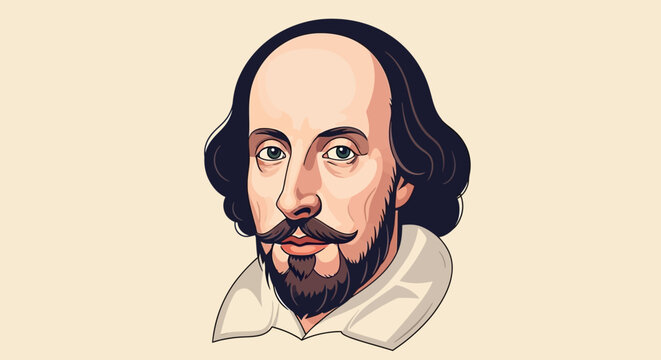 William Shakespeare Portrait Illustration.