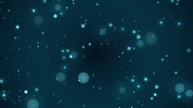 深海ブルー玉ボケ神秘的な光粒子が揺れる背景4K