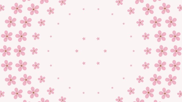 Pink Flowers Pink Cherry Blossom Flower Seamless Pattern Background Spring Season and Floral Ornament Nature Concept