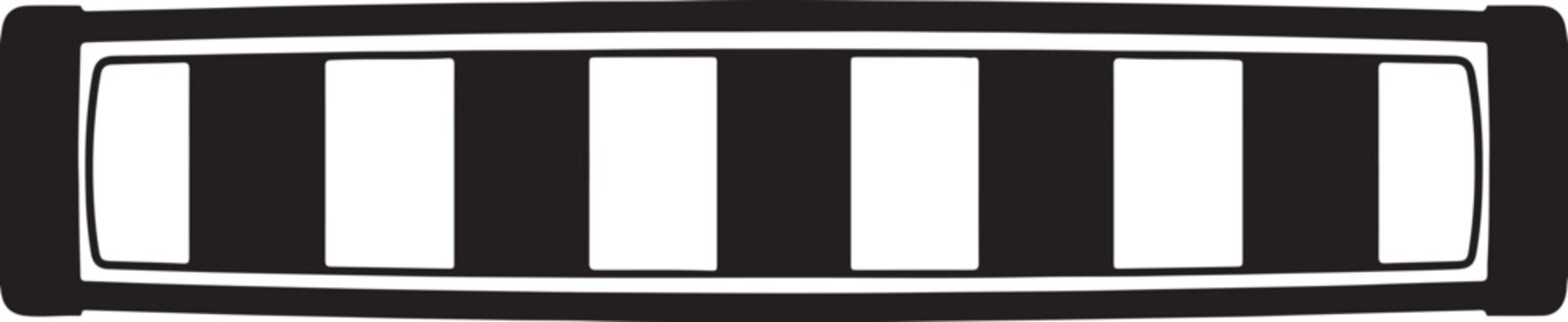 Silhouette design featuring a simple horizontal striped rectangular banner icon vector
