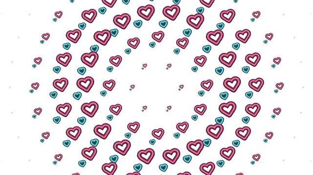 Heart Outlines Pink and Teal Heart Outline Icons Seamless Pattern Background Romance Relationship and Healthcare Concept