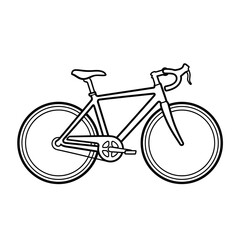 Fototapeta premium Outline of a Road Bike: Minimalist Vector Illustration on White