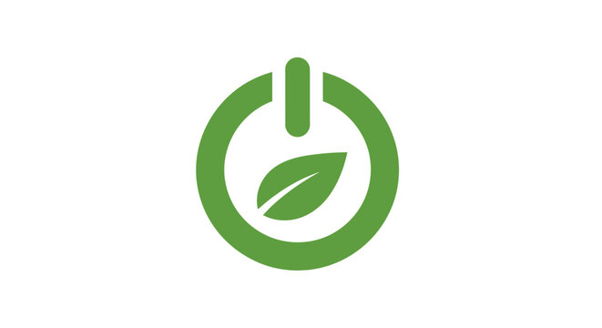 Green power energy leaf logo.