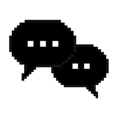Fototapeta premium Pixel art speech bubble chat icon flat design vector