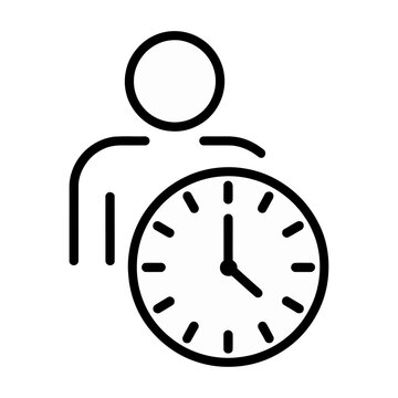 Minimalist wall clock showing 12 o'clock flat design vector