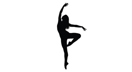 ballerina dancing pose black silhouette high quality professional © md