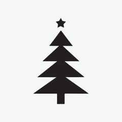 Fototapeta premium Christmas Tree Silhouette Vector Festive Holiday Tree Isolated Icon