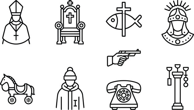 Religious and miscellaneous icons, religion icon vector illustration