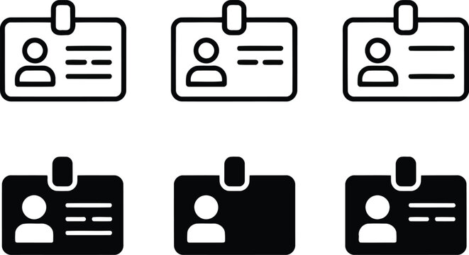 Id card icons with identification vector illustration, credentials