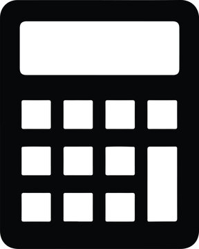 Silhouette design of a basic electronic pocket calculator device vector