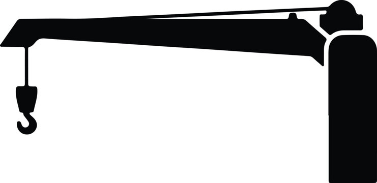 Silhouette design of a heavy industrial construction lifting crane vector