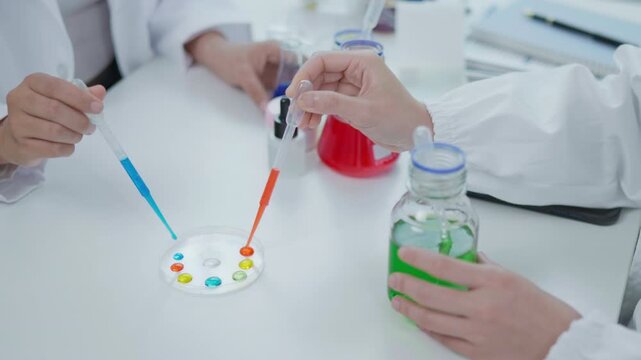 Laboratory Experiment Conducting Analysis on Petri Dish Scientific Research Facility Close-Up View Modern Techniques
