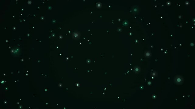 深緑の粒子が舞う 森林神秘 エメラルド 4Kループ背景