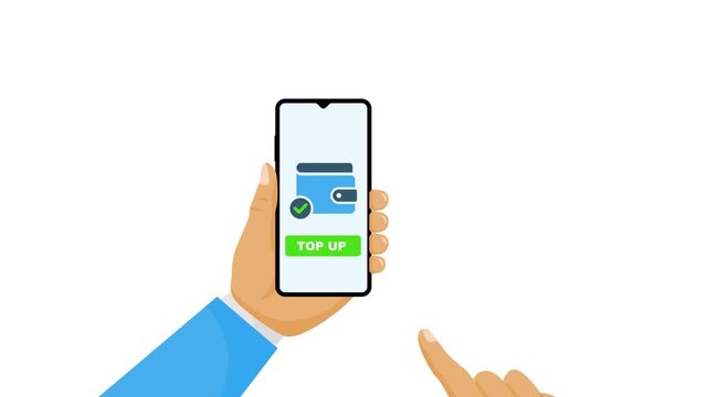 Digital wallet top-up on a smartphone, illustrating secure mobile payment and fund reloading services for convenient financial transactions and modern banking
