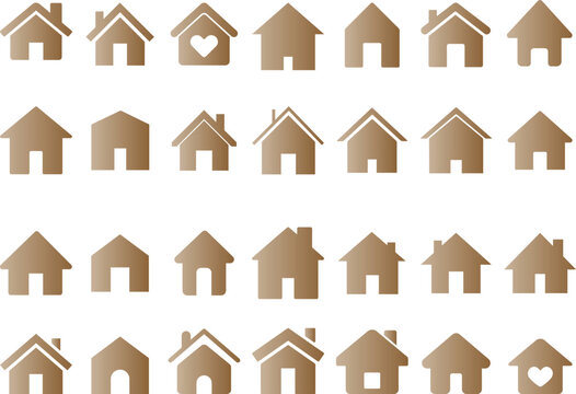 Collection home icon.Set of black houses symbols.Home flat icon set vector illustration.Web home icon for apps and websites,