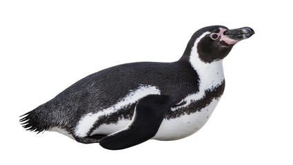 Black and White Magellanic Penguin Standing Profile View © Michal