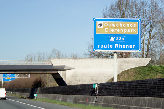Niederlande, Autobahn a12, Autobahnausfahrt 23a Veenendaal, Ouwehands Dierenpark route Rhenen