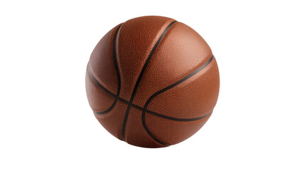 Brown textured basketball with black lines and seams © Antonio