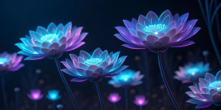 Neon Dream Flowers in a Futuristic Fantasy Garden HD wellpaper .