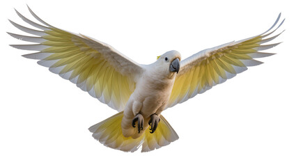 Yellow Crested Cockatoo Bird Flying with Open Wings © Pablo
