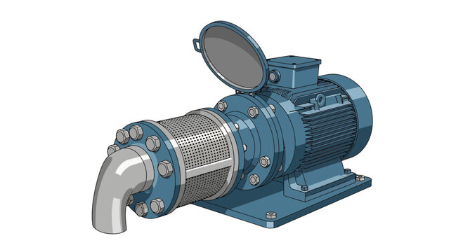 Industrial blue electric water pump and motor assembly