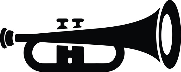 Silhouette design of a musical trumpet instrument vector © Golshan Ara Monny