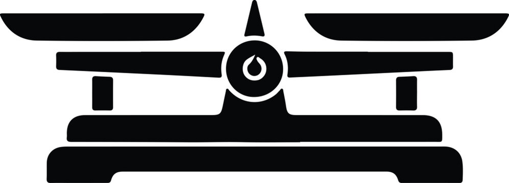 Silhouette design of justice scales balance symbol vector
