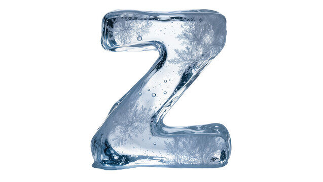 Icy Blue Number Two Sculpture with Water Droplets
