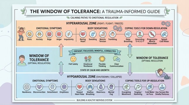 Window of Tolerance Nervous System Regulation Infographic