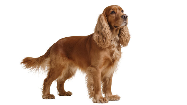 Red English Cocker Spaniel Standing Profile View