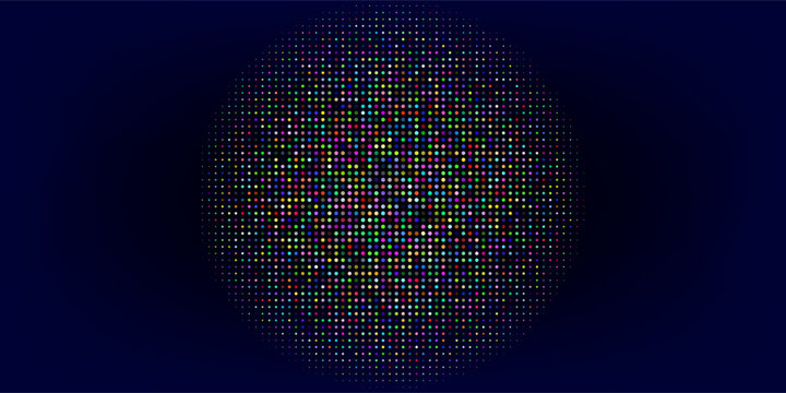 Rainbow halftone circles, dots pattern, vector, grunge. Comic texture background. Monochrome half-tone. Circle halftone Dots, colorful geometric gradient for pop art designs.