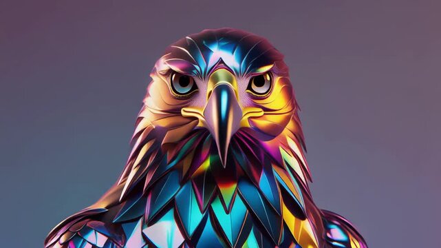 Vibrant Eagle Head Closeup Illustration.