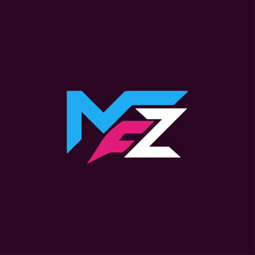 Letter Mfz, Mzf monogram icon logo flat vector design