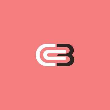 Letter Cb, Eb icon logo flat vector design