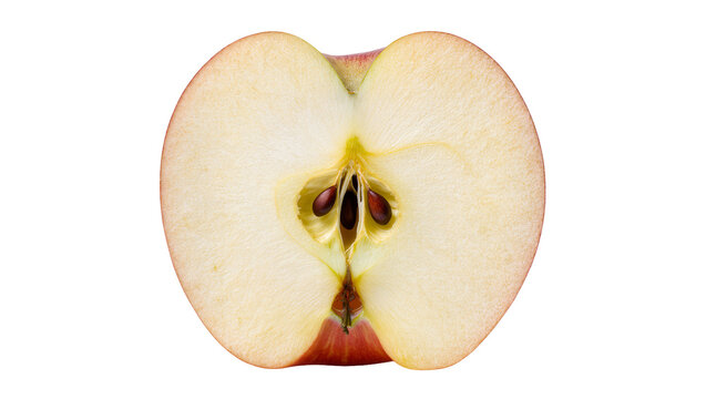 Sliced Pink Apple with Seeds and Core Detail