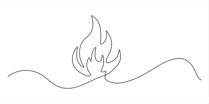 Row of burning candles continuous line drawing. Minimalist vector illustration of church vigil and memorial concept Many burning candles one line art. Continuous line drawing of halloween theme, 